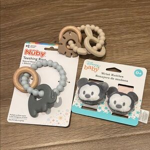 NEW Teething Ring - Gray and Beige